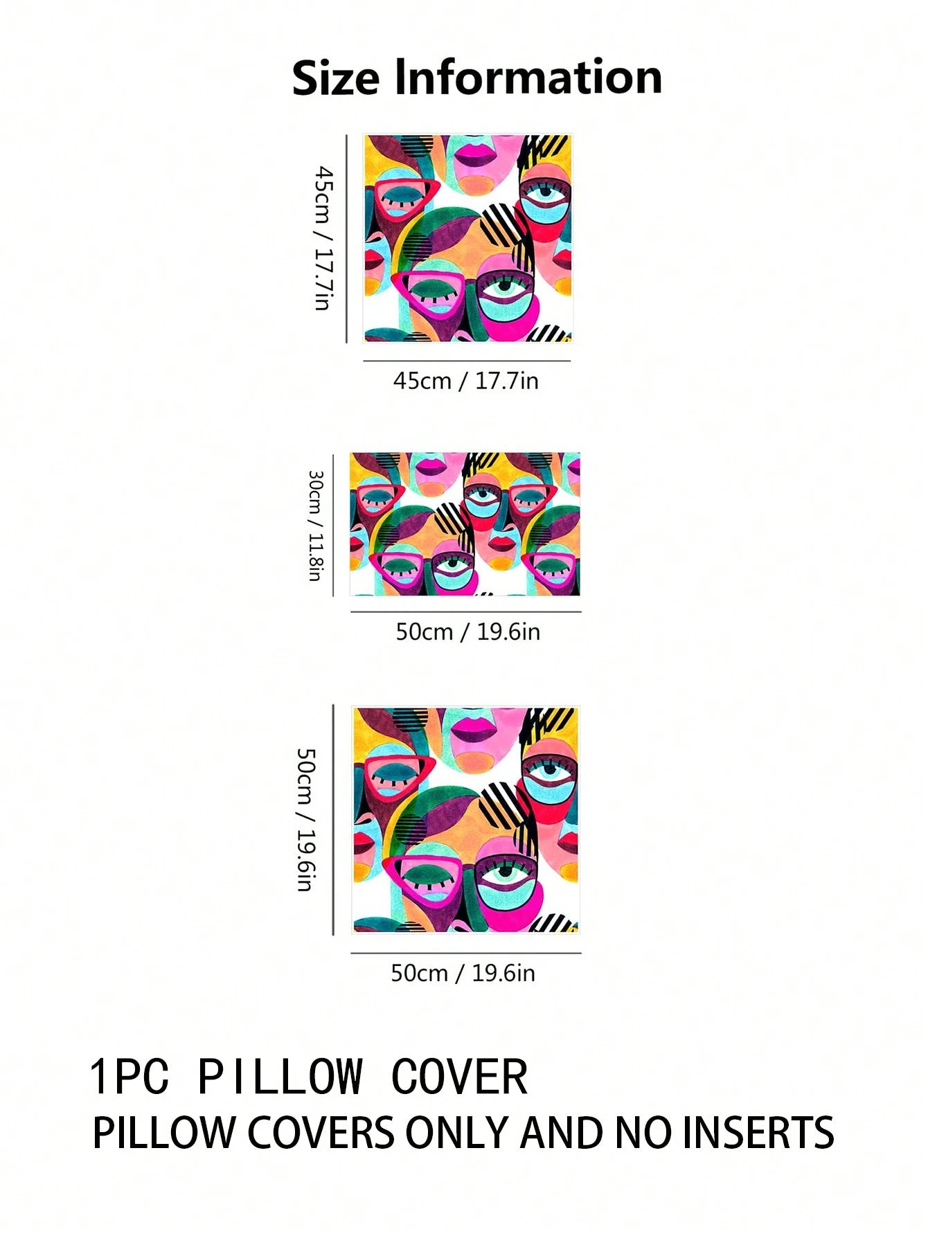 1PC Abstract Figure Graphic Cushion Cover Without Filler, Modern Fabric Decorative Square Cushion Cover For Bed, Sofa
