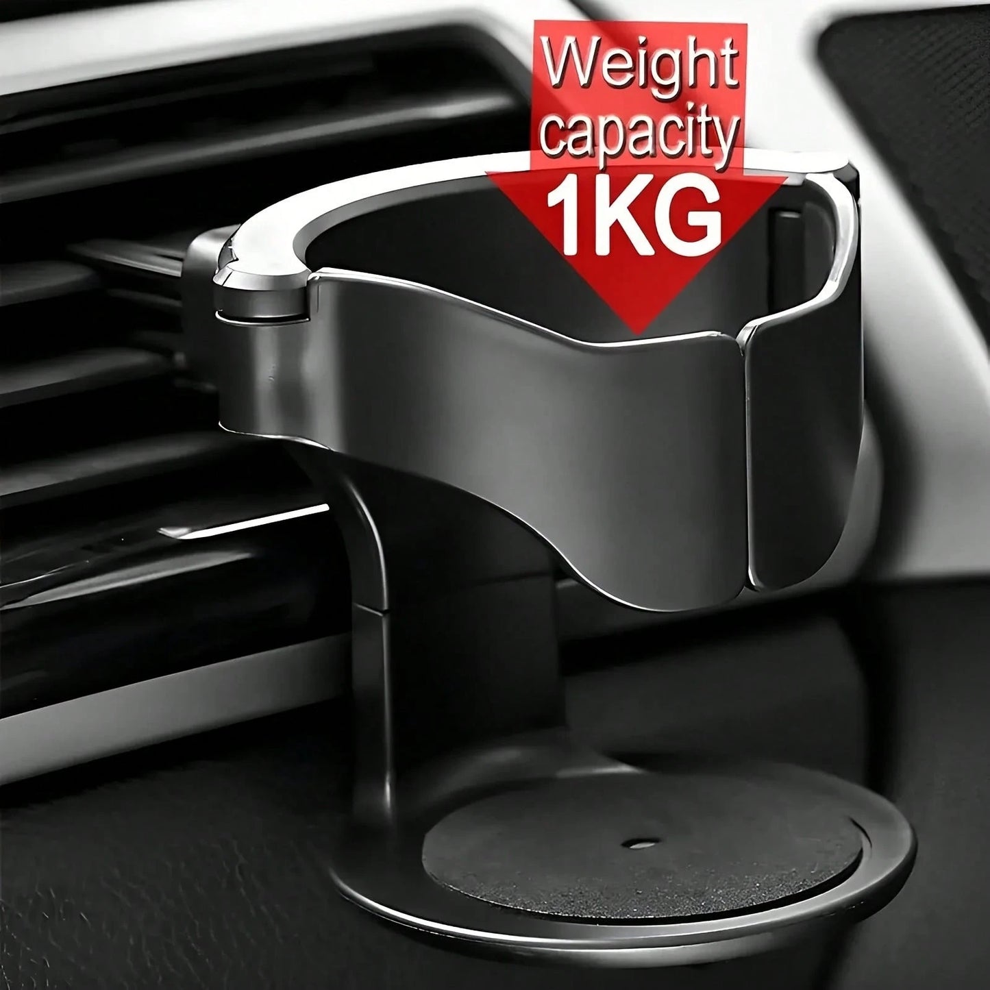 1pc Adjustable PVC Car Cup Holder- Sturdy Grip, Foam Padded Bottom, Fits Water Bottles, Coffee, Soda And Canned Drinks, Easy To Install, Worth Choosing