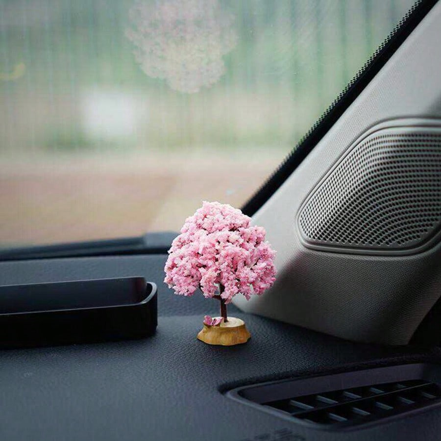1pc Artificial Flower Tree Car Interior Decor Accessories, Variety Of Mini Love Tree Creative Car Ornaments, Dashboard Decoration