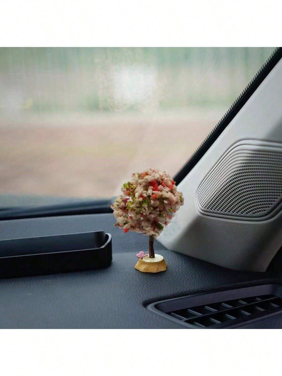 1pc Artificial Flower Tree Car Interior Decor Accessories, Variety Of Mini Love Tree Creative Car Ornaments, Dashboard Decoration