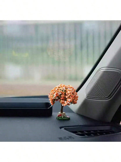 1pc Artificial Flower Tree Car Interior Decor Accessories, Variety Of Mini Love Tree Creative Car Ornaments, Dashboard Decoration