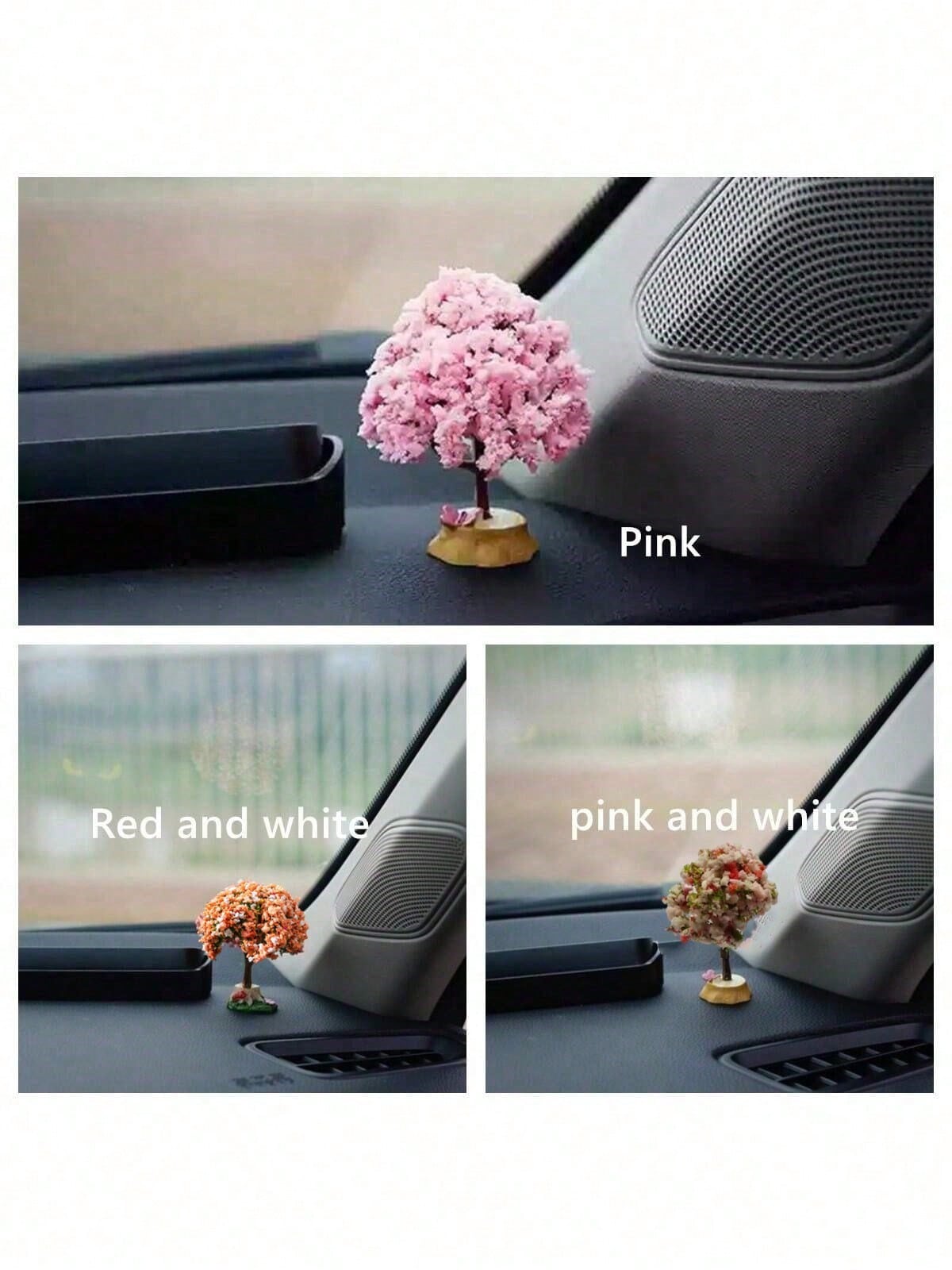 1pc Artificial Flower Tree Car Interior Decor Accessories, Variety Of Mini Love Tree Creative Car Ornaments, Dashboard Decoration