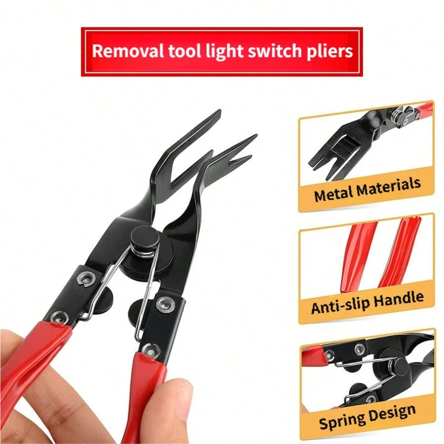 1pc Auto Clip Plier And Fastener Remover, Car Trim Clips, Door Panel, Automotive Fastener Disassembly Tool, Door Panel, Interior, Dashboard Plastic Fastener Rivet Removal Pry Bar Tool, Repair Clip And