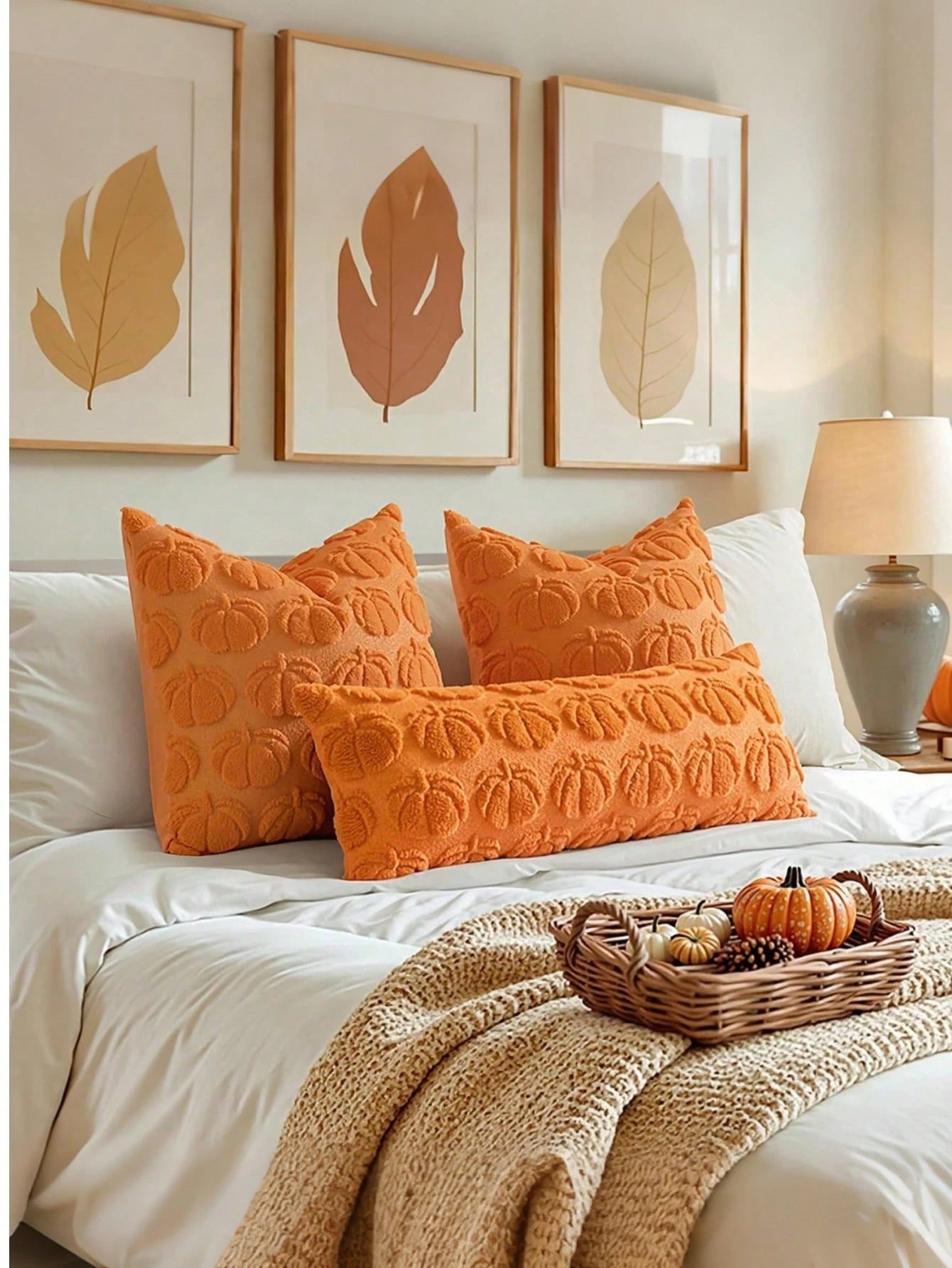 1pc Autumn Pillowcase, Autumn Decor, Autumn Rust Color Pumpkin Throw Pillow Cover, Decorative Pumpkin Pillowcase, Soft Faux Fur Faux Sheepskin Sofa Cushion Cover, Suitable For Chair, Sofa, Living Room