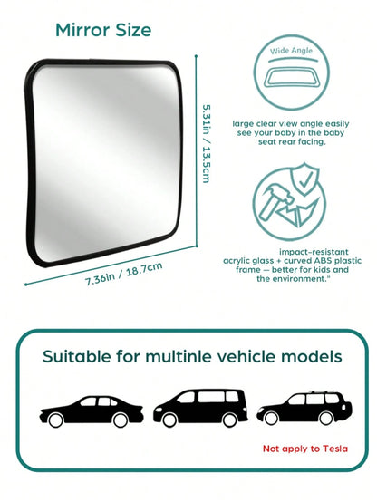 1PC Baby Car Mirror Acrylic Shatterproof Unbreakable Rear View For Rear Facing Infant With Wide Larger Crystal Clear View