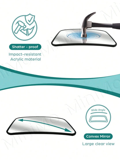 1PC Baby Car Mirror Acrylic Shatterproof Unbreakable Rear View For Rear Facing Infant With Wide Larger Crystal Clear View