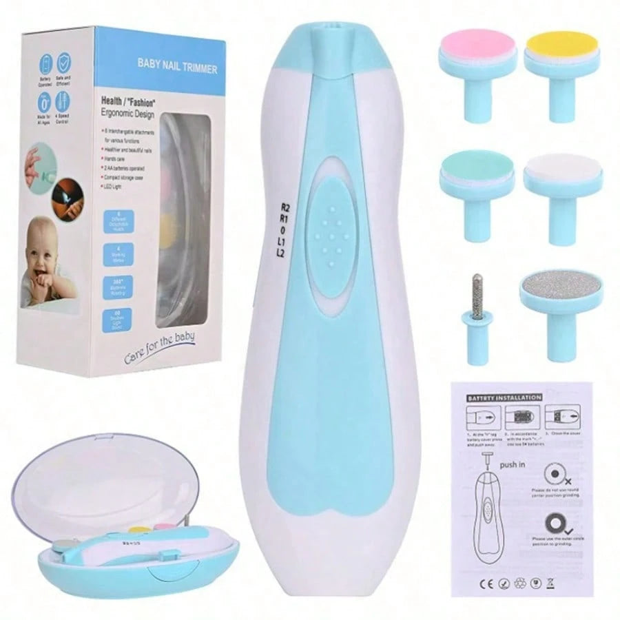 1pc Baby Electric 6-In-1 Nail File, Multifunctional Kids Nail Clipper For Anti Scratch, Includes Nail Care Tools
