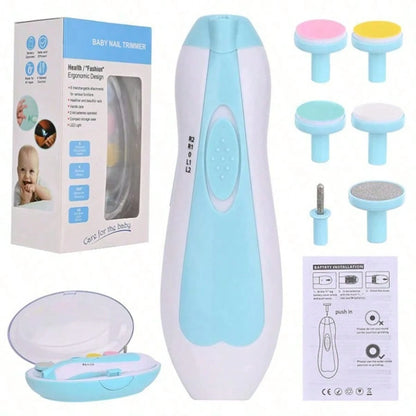 1pc Baby Electric 6-In-1 Nail File, Multifunctional Kids Nail Clipper For Anti Scratch, Includes Nail Care Tools