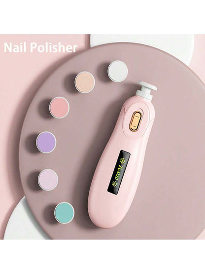 1pc Baby Electric 6-In-1 Nail File, Multifunctional Kids Nail Clipper For Anti Scratch, Includes Nail Care Tools
