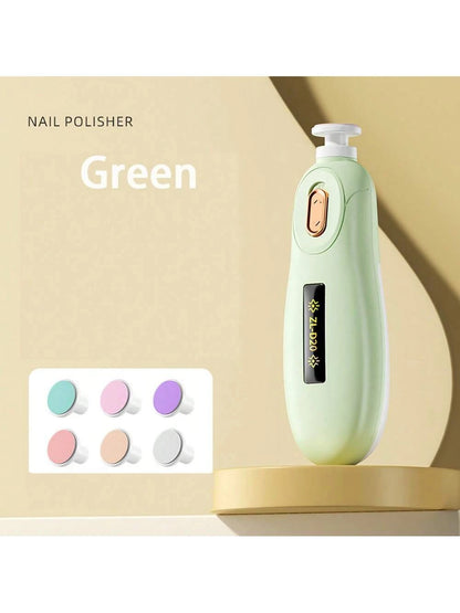 1pc Baby Electric 6-In-1 Nail File, Multifunctional Kids Nail Clipper For Anti Scratch, Includes Nail Care Tools