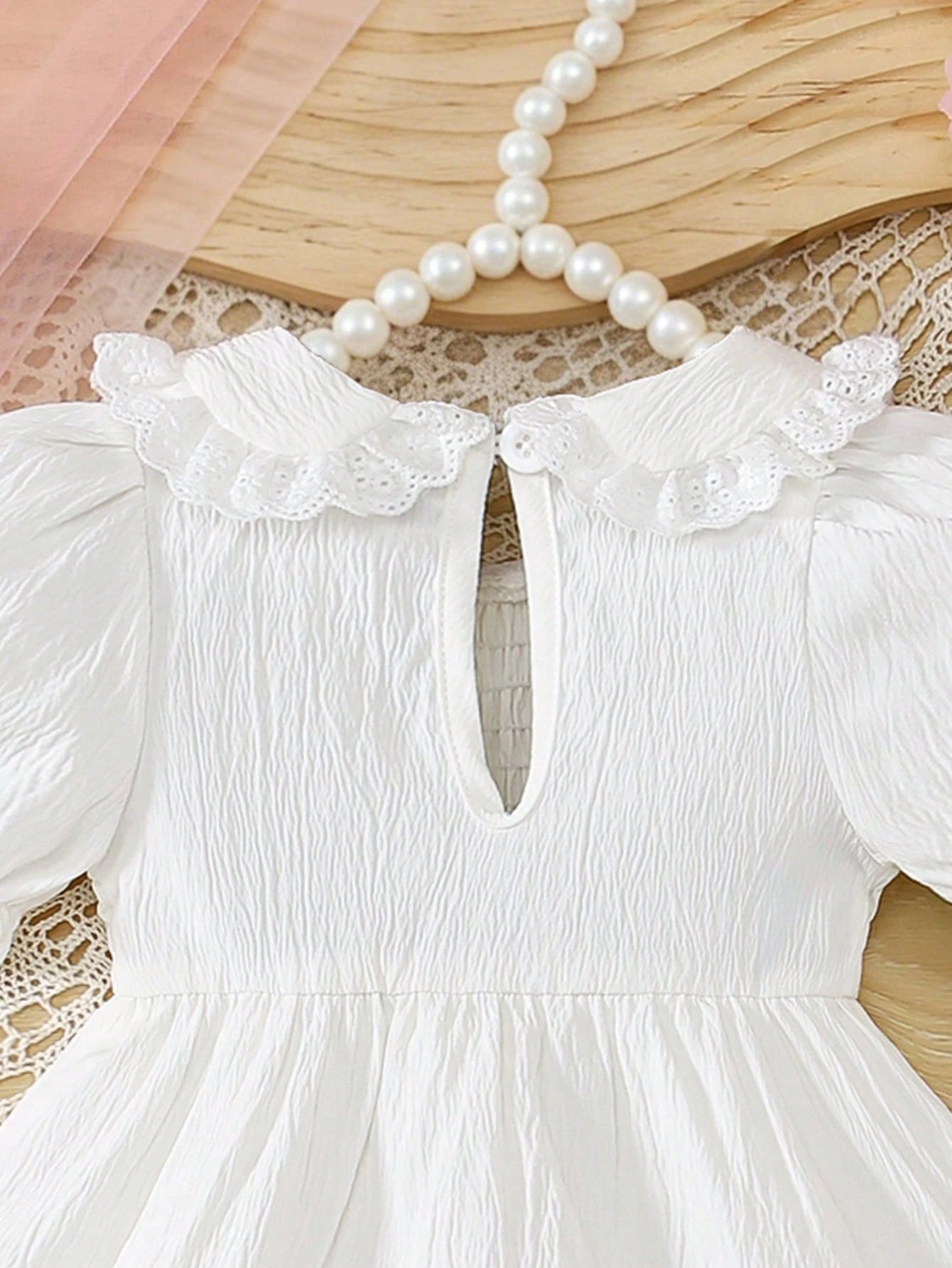 1pc Baby Girls' Summer New Floral Embroidery Ruffle Collar Front Snap Romper