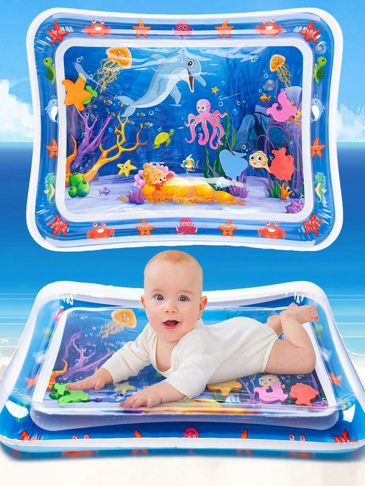 1PC Baby Water Pad Crawling Training Pat Baby Inflatable Pat Water Mat Climbing Mat, Thickened Children's Water Pat Cushion