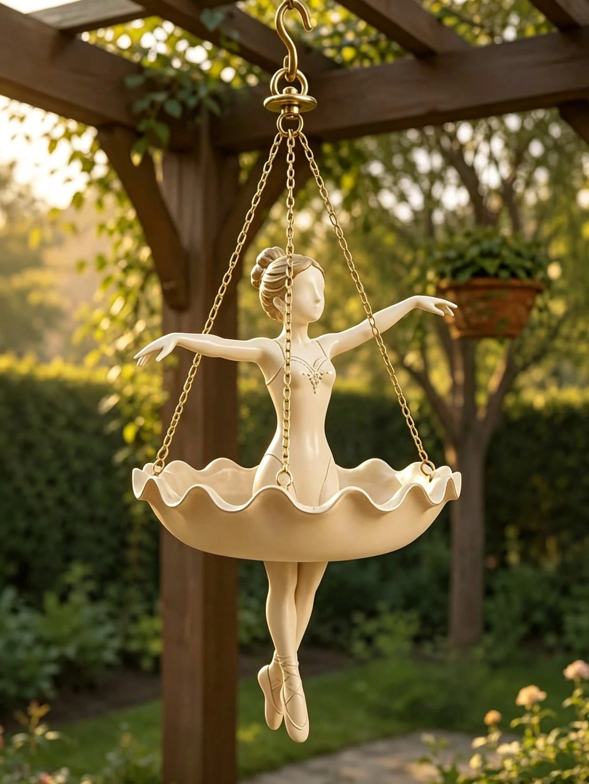 1pc Ballerina Hanging Flower Pot, Ballerina Shaped Planter, Suitable For Succulents, Outdoor Garden Decor, Outdoor Garden Supplies, Home Decor, Lightweight Chain Hook Planter, Balcony, Porch Decor, Re