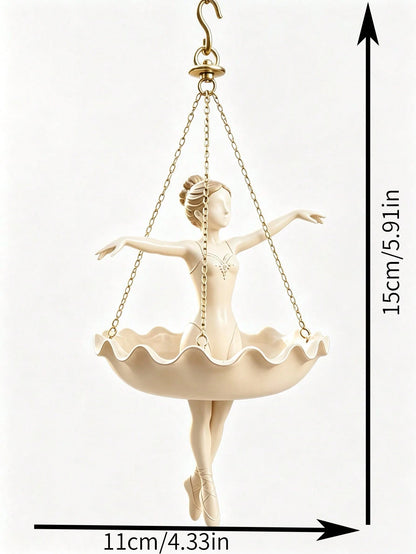 1pc Ballerina Hanging Flower Pot, Ballerina Shaped Planter, Suitable For Succulents, Outdoor Garden Decor, Outdoor Garden Supplies, Home Decor, Lightweight Chain Hook Planter, Balcony, Porch Decor, Re