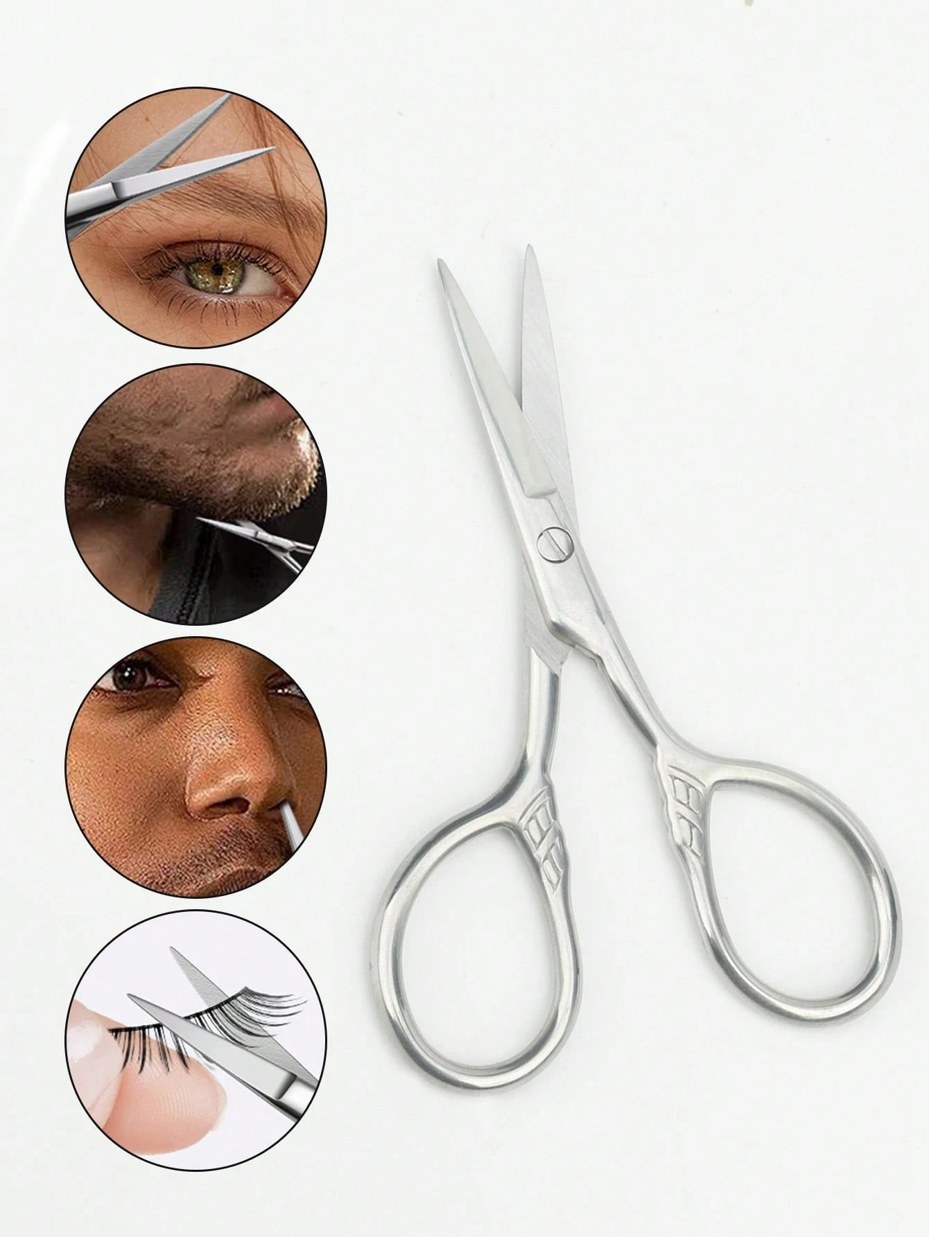 1pc Beard Trimmer Scissors, Grooming Beauty Scissors, Round Tip Small Scissors, Makeup Tool, Sparta Straight Scissors, Cheap, Stocking Stuffers, Makeup, Makeup Tools, Cheap Stuff, Gifts, Gifts For Wom