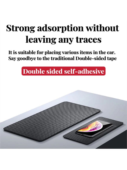 1pc Black Anti-slip Car Phone Holder Mat Silicone Pad For Car Interior, Resistant To High Temperature Fit For Center Console Dashboard
