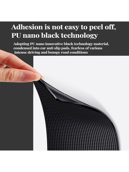 1pc Black Anti-slip Car Phone Holder Mat Silicone Pad For Car Interior, Resistant To High Temperature Fit For Center Console Dashboard