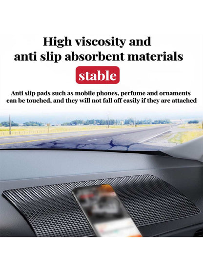 1pc Black Anti-slip Car Phone Holder Mat Silicone Pad For Car Interior, Resistant To High Temperature Fit For Center Console Dashboard