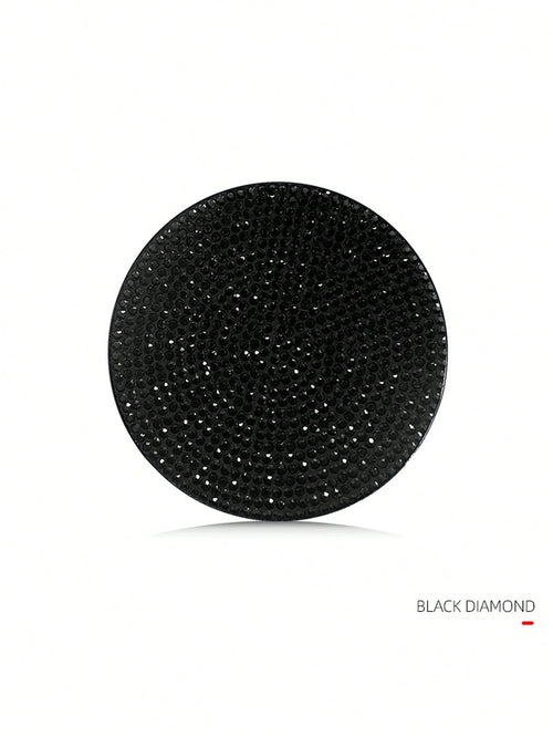 1pc Black Crystal Rhinestone Silicone Cup Mat, Anti-Slip Car Interior Decoration Coaster, Storage Slot Pad