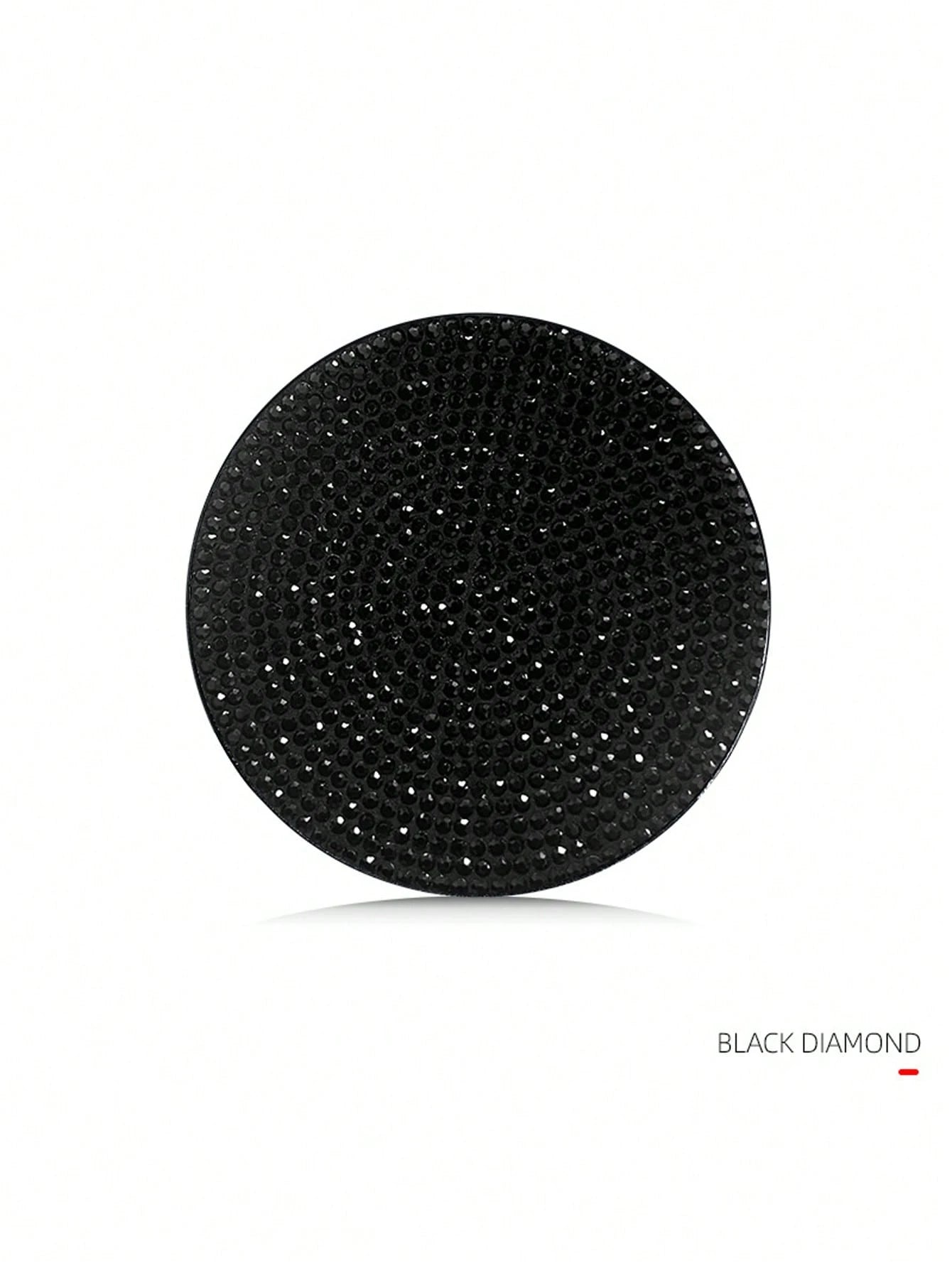 1pc Black Crystal Rhinestone Silicone Cup Mat, Anti-Slip Car Interior Decoration Coaster, Storage Slot Pad