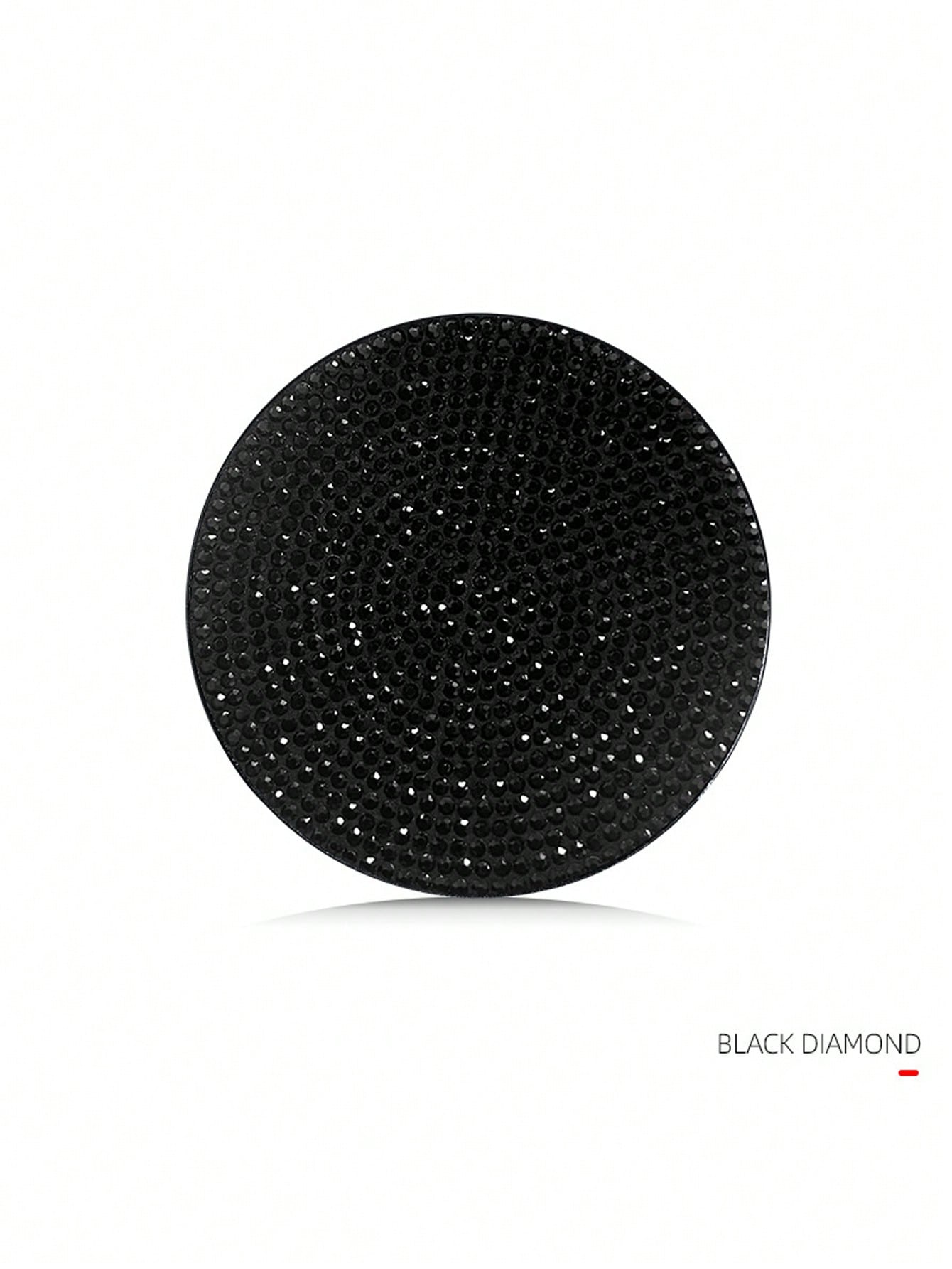 1pc Black Crystal Rhinestone Silicone Cup Mat, Anti-Slip Car Interior Decoration Coaster, Storage Slot Pad
