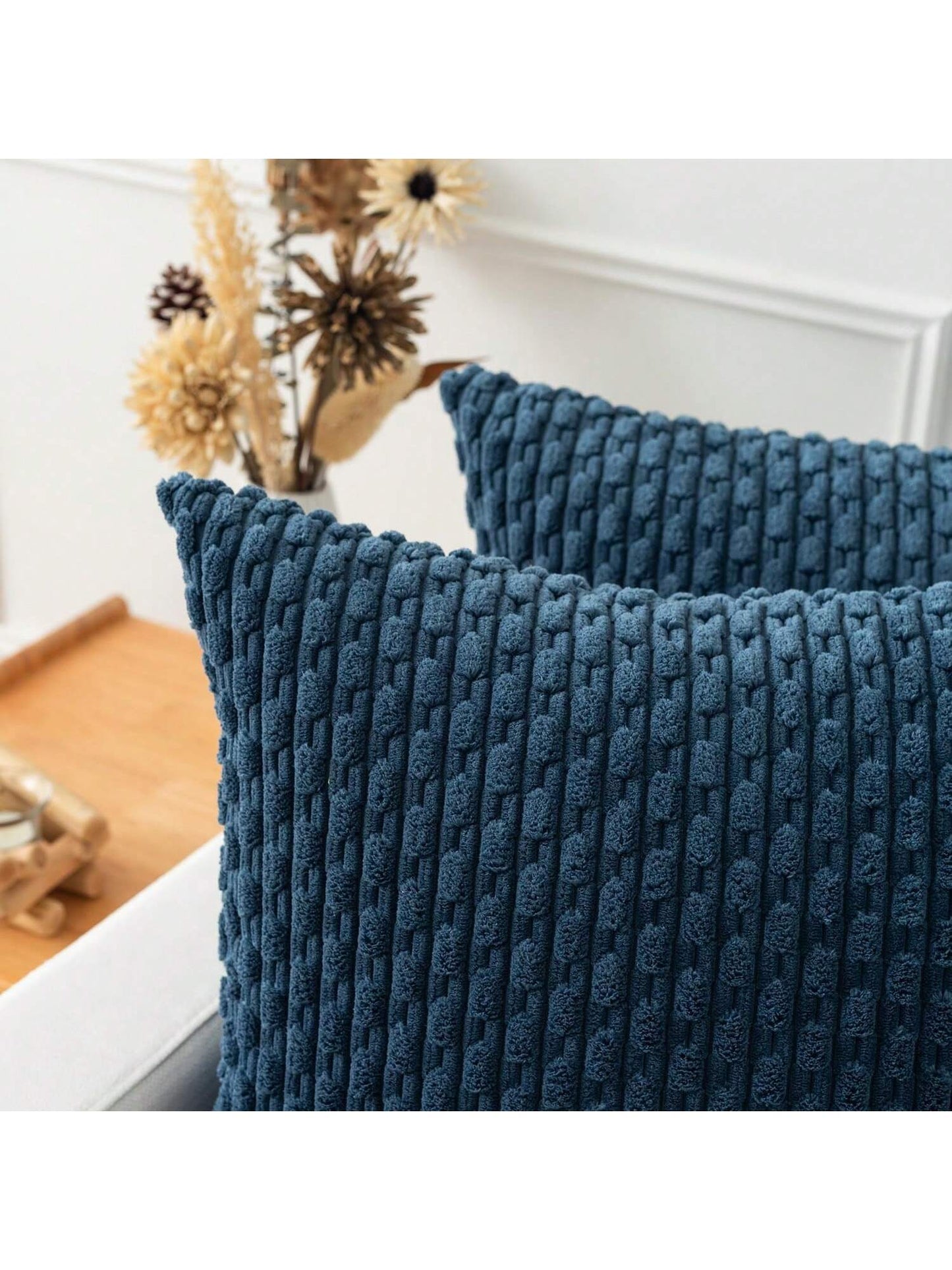 1pc Bohemian Striped Pillow Case (Does Not Include Pillow Core) Soft Corduroy Embossed 3D Stripe Solid Color Decorative Cushion Cover, Suitable For Sofa, Bedroom, Bed, Daily Use Throughout All Four Se