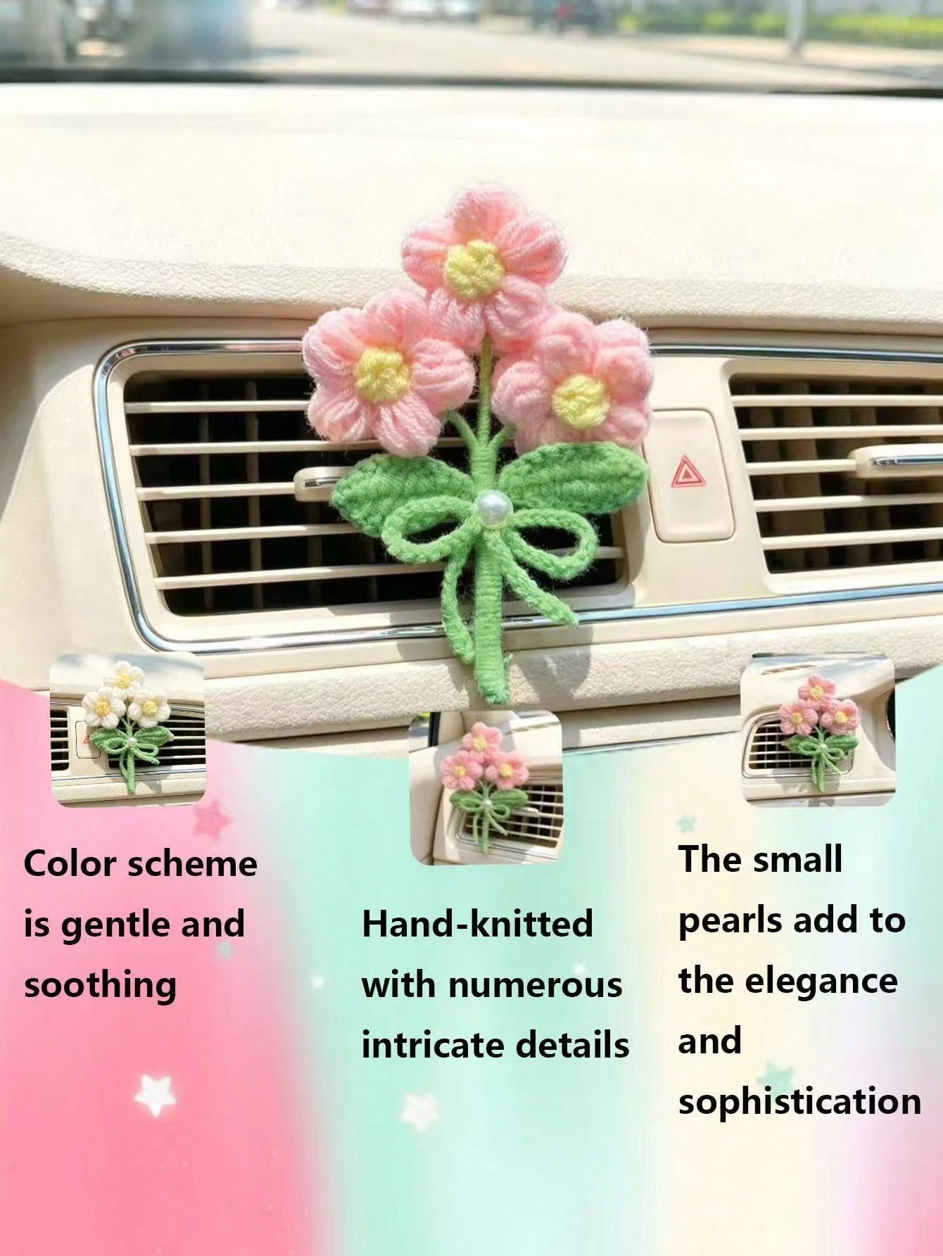 1PC Bouquet Car Air Vent Clip, Exquisite Flower Decoration For Car Air Conditioning Vent