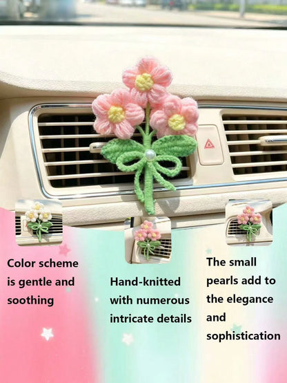 1PC Bouquet Car Air Vent Clip, Exquisite Flower Decoration For Car Air Conditioning Vent