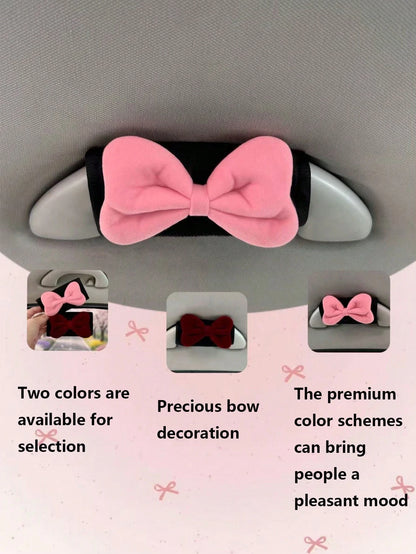 1PC Bow Handle Cover Car Door Handle Protector Decorative Cover Cute Bow Ornament Universal Fit