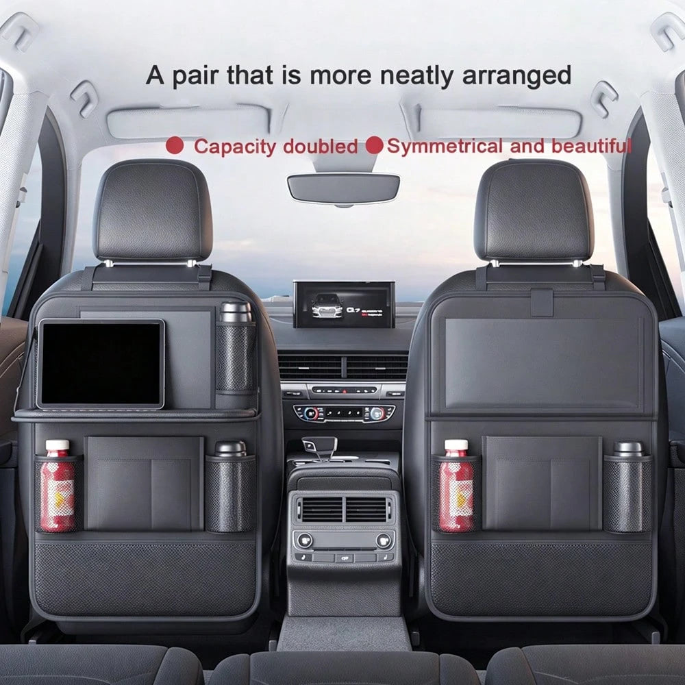 1pc Car Back Seat Organizer Storage Bag With Small Table, Black/Grey 2 Colors Optional, Car Seat Back Storage Rack Organizer Bag, Universal Car Back Storage Organizer