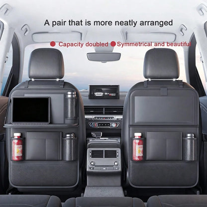 1pc Car Back Seat Organizer Storage Bag With Small Table, Black/Grey 2 Colors Optional, Car Seat Back Storage Rack Organizer Bag, Universal Car Back Storage Organizer