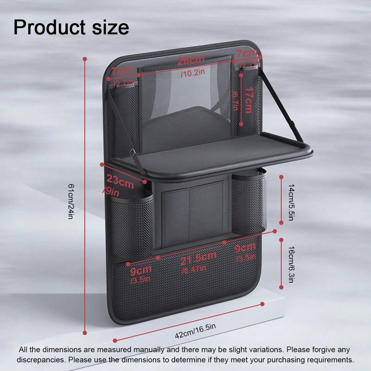 1pc Car Back Seat Organizer Storage Bag With Small Table, Black/Grey 2 Colors Optional, Car Seat Back Storage Rack Organizer Bag, Universal Car Back Storage Organizer