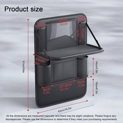 1pc Car Back Seat Organizer Storage Bag With Small Table, Black/Grey 2 Colors Optional, Car Seat Back Storage Rack Organizer Bag, Universal Car Back Storage Organizer