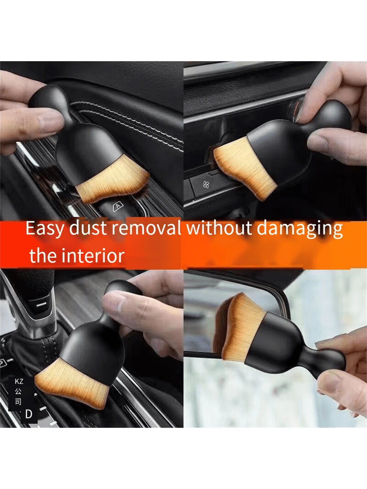 1pc Car Interior Dusting Brush, Glitter Rhinestone Handle Soft Bristle Cleaning Brush Auto Computer Keyboard Duster