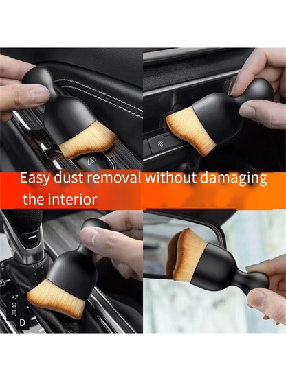 1pc Car Interior Dusting Brush, Glitter Rhinestone Handle Soft Bristle Cleaning Brush Auto Computer Keyboard Duster
