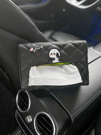 1pc Car Leather Drawer Box, Car Sun Visor Armrest Box, Tissue Box