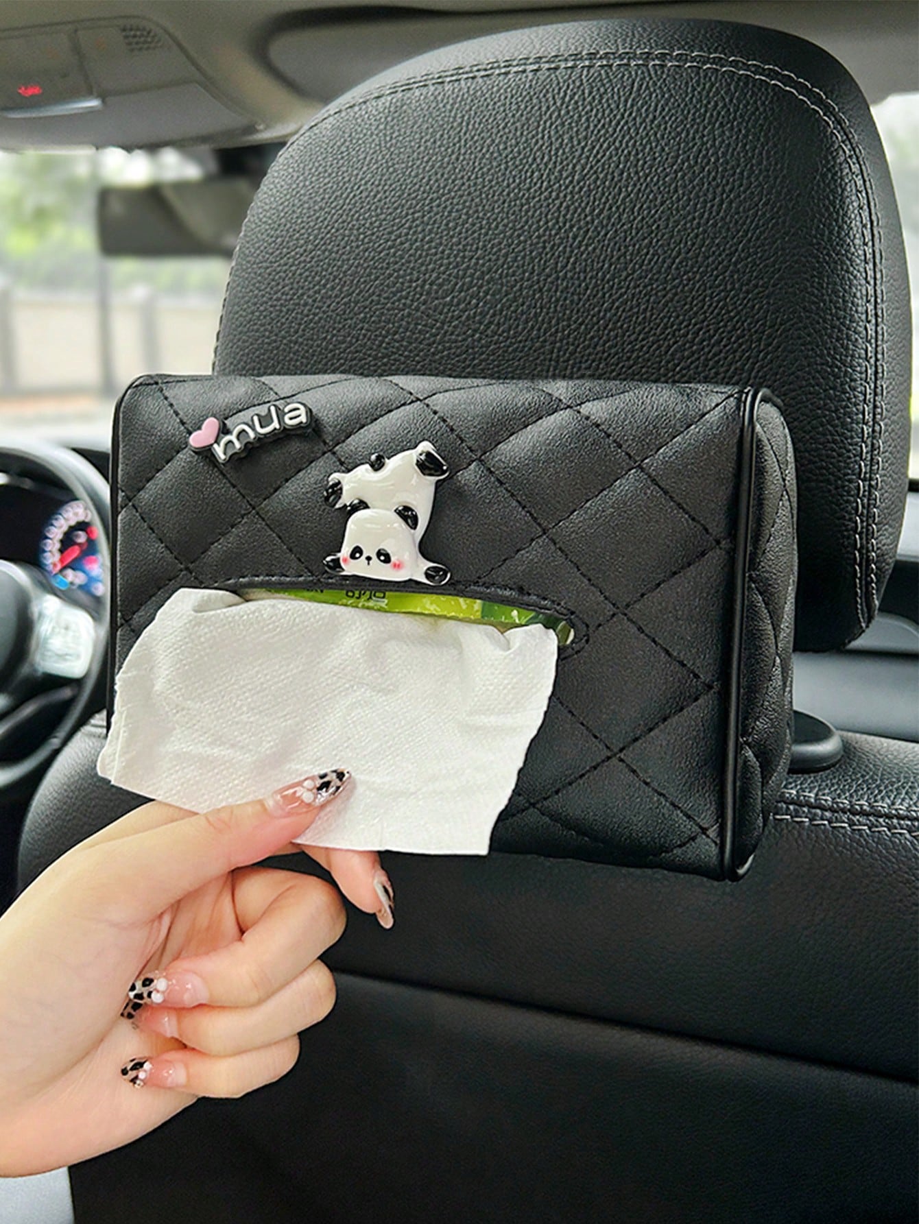 1pc Car Leather Drawer Box, Car Sun Visor Armrest Box, Tissue Box