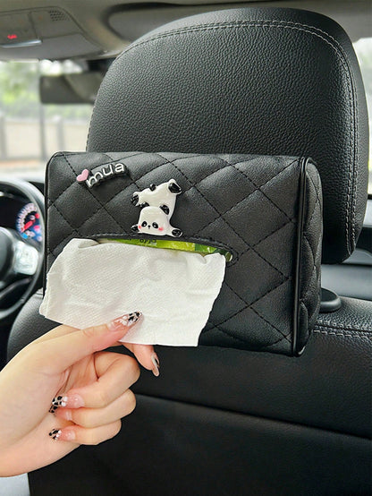 1pc Car Leather Drawer Box, Car Sun Visor Armrest Box, Tissue Box