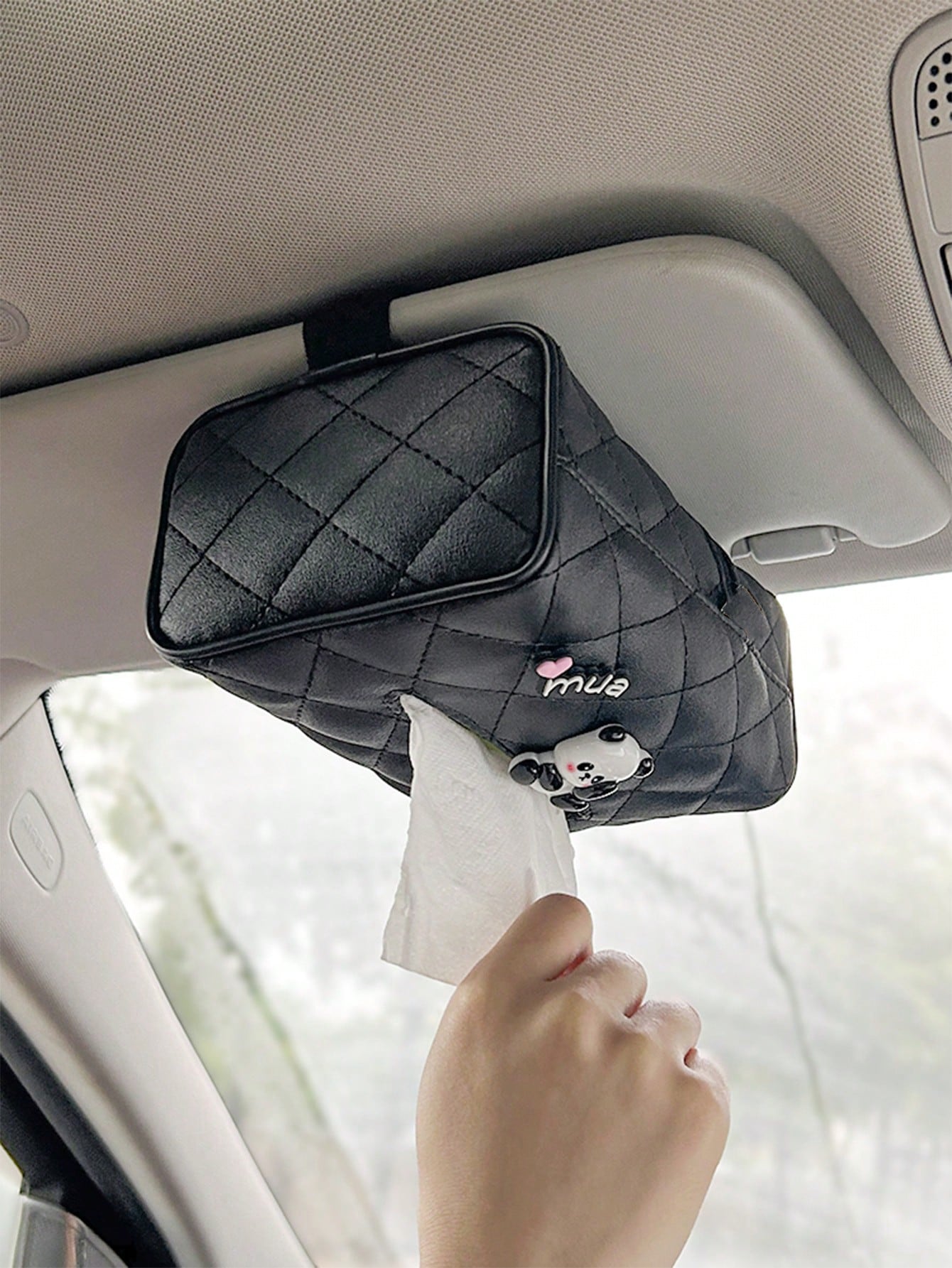 1pc Car Leather Drawer Box, Car Sun Visor Armrest Box, Tissue Box