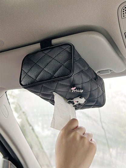 1pc Car Leather Drawer Box, Car Sun Visor Armrest Box, Tissue Box