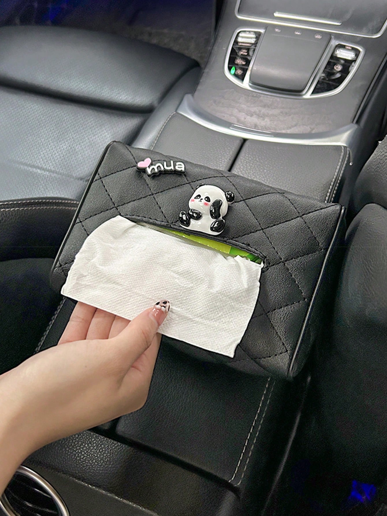 1pc Car Leather Drawer Box, Car Sun Visor Armrest Box, Tissue Box