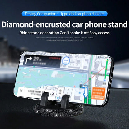1pc Car Phone Holder, Rhinestone Car Phone Mount, 360° Adjustable Car Dashboard Phone Holder, Self-Adhesive Car Phone Holder, Suitable For Most Phones
