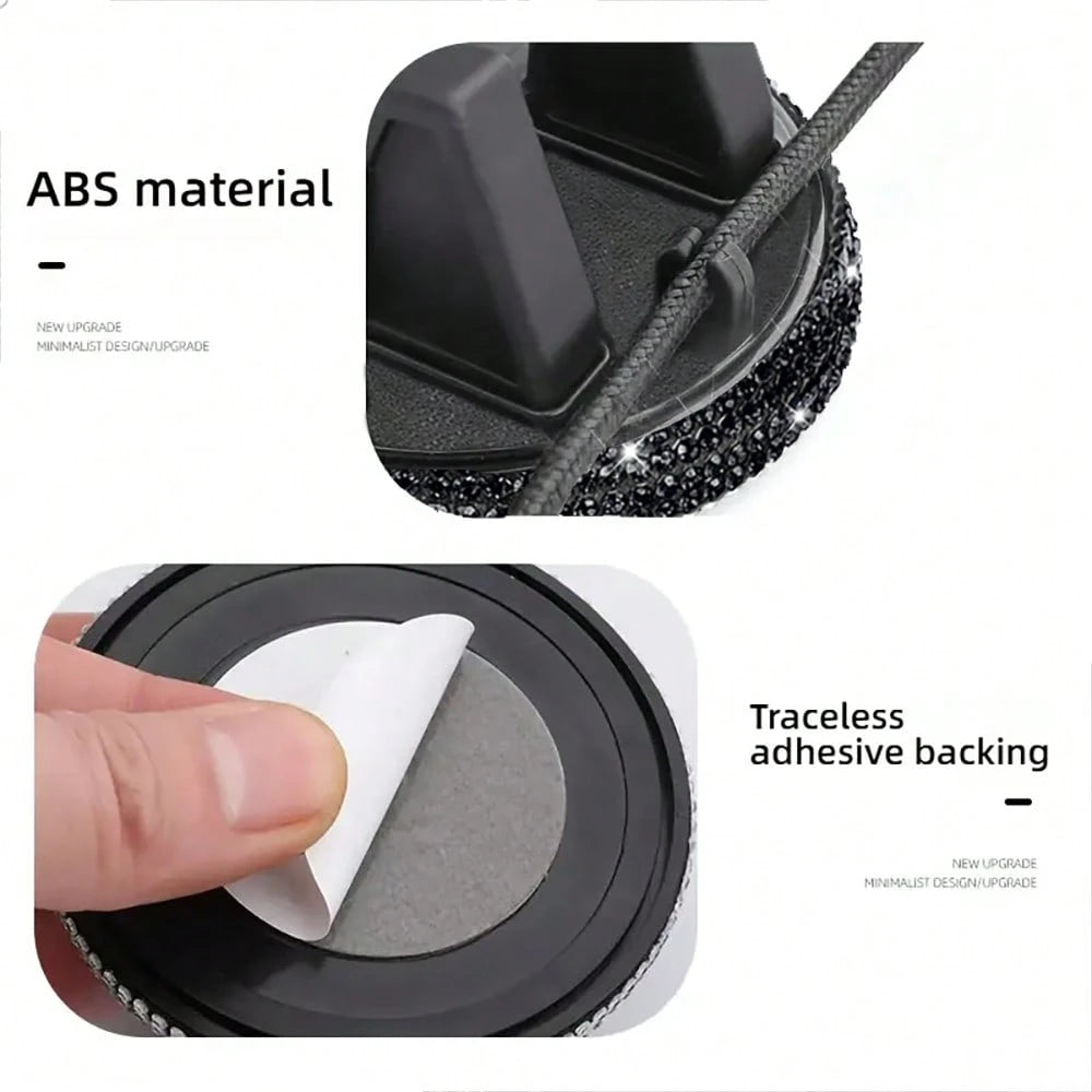 1pc Car Phone Holder, Rhinestone Car Phone Mount, 360° Adjustable Car Dashboard Phone Holder, Self-Adhesive Car Phone Holder, Suitable For Most Phones