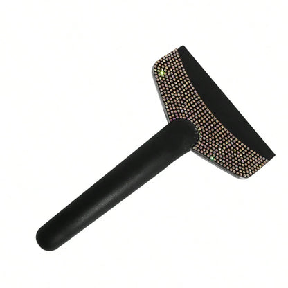 1pc Car Rhinestone Ice Scraper With Long Handle, Frost Remover Brush For Windshield, Stainless Steel Scraper, Car Winter Accessory Suitable For Cars, Trucks, SUVs, Snow Shovel