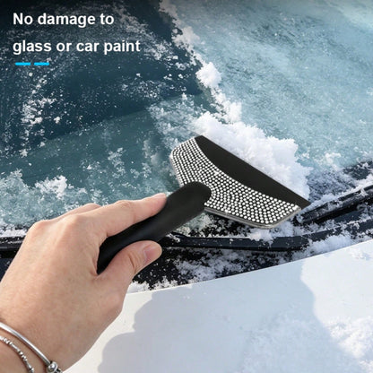 1pc Car Rhinestone Ice Scraper With Long Handle, Frost Remover Brush For Windshield, Stainless Steel Scraper, Car Winter Accessory Suitable For Cars, Trucks, SUVs, Snow Shovel