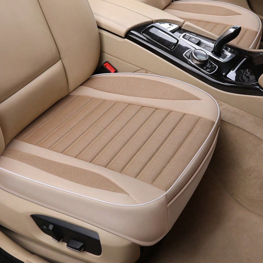 1pc Car Seat Cover, Linen Material, All Season Breathable, Fits Most 4-Door Sedans And SUVs, Luxury Models, Affordable, Auto Accessories