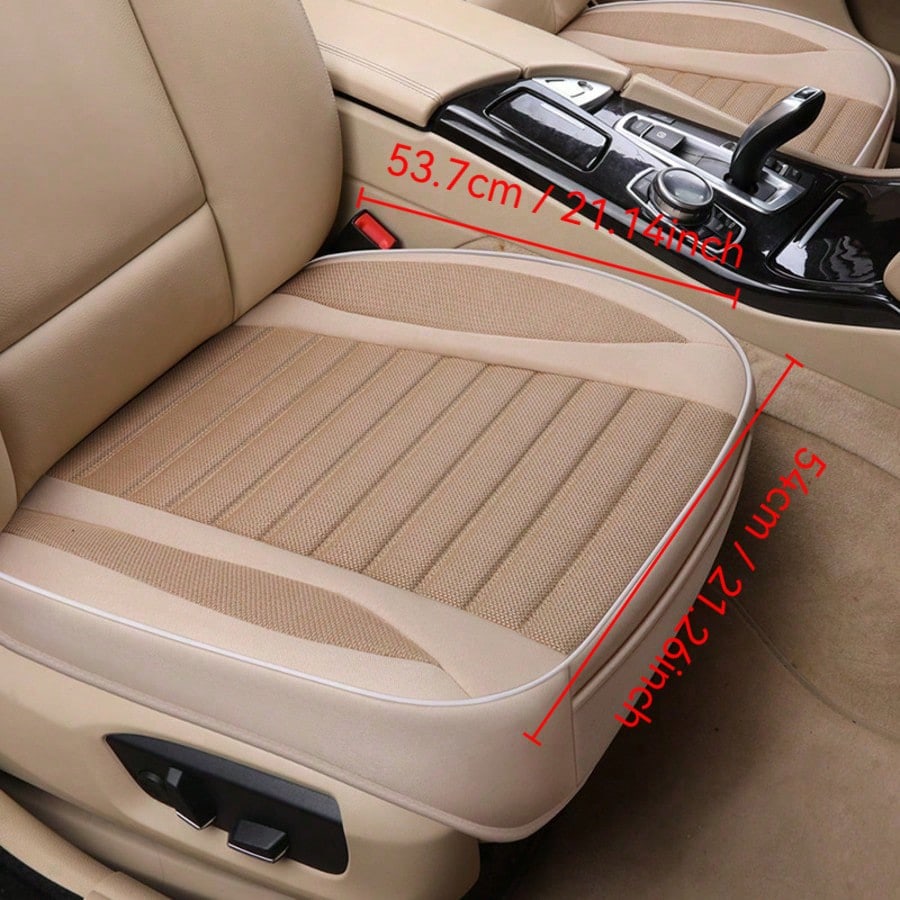 1pc Car Seat Cover, Linen Material, All Season Breathable, Fits Most 4-Door Sedans And SUVs, Luxury Models, Affordable, Auto Accessories