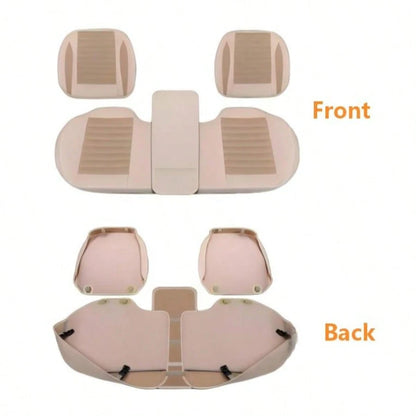 1pc Car Seat Cover, Linen Material, All Season Breathable, Fits Most 4-Door Sedans And SUVs, Luxury Models, Affordable, Auto Accessories
