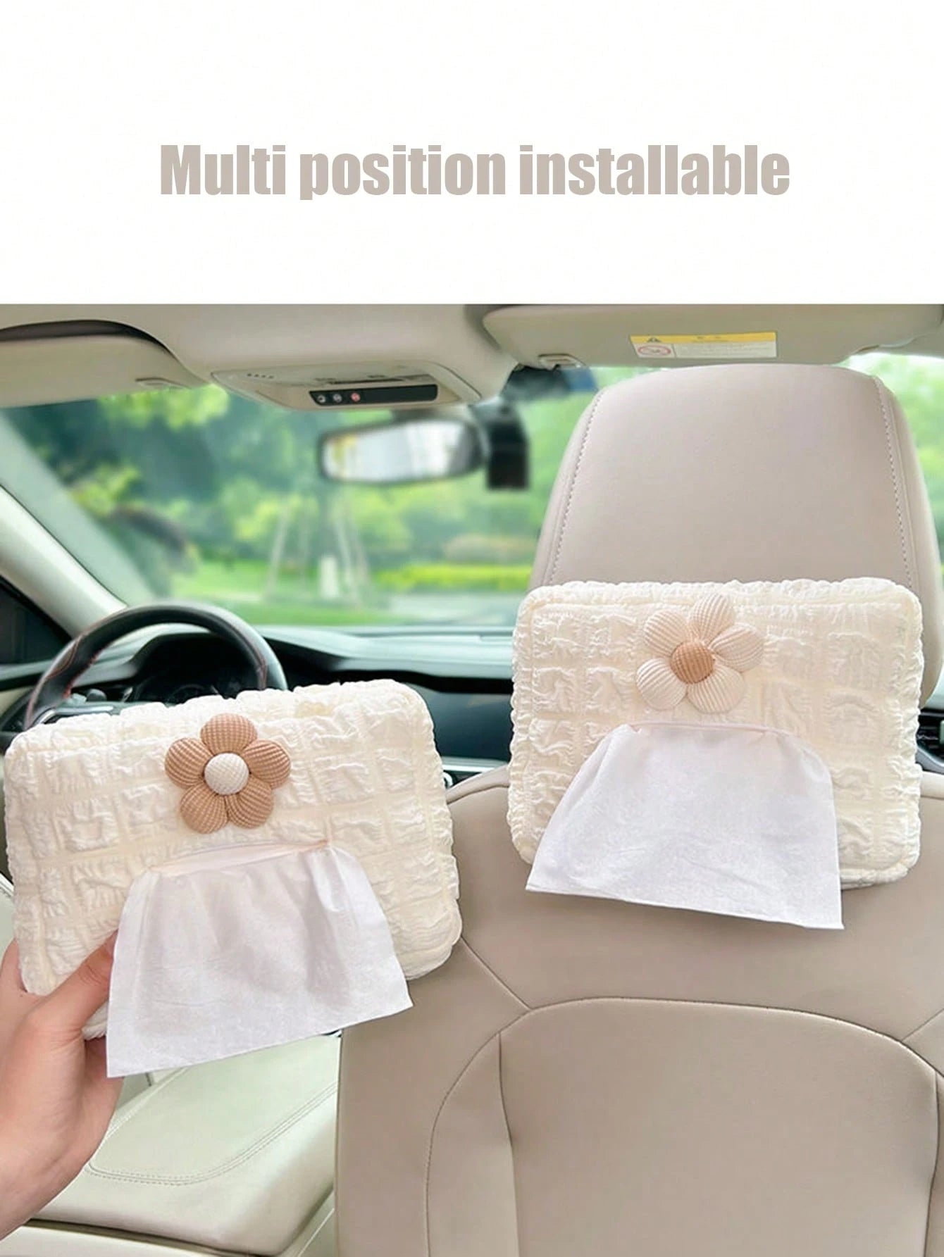 1pc Car Tissue Box, Car Tissue Drawer, Armrest Box, Visor Clip Seat Hanging Cute Minimalist High-End Tissue Holder