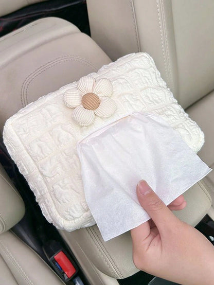 1pc Car Tissue Box, Car Tissue Drawer, Armrest Box, Visor Clip Seat Hanging Cute Minimalist High-End Tissue Holder